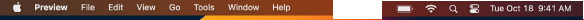 menu bar